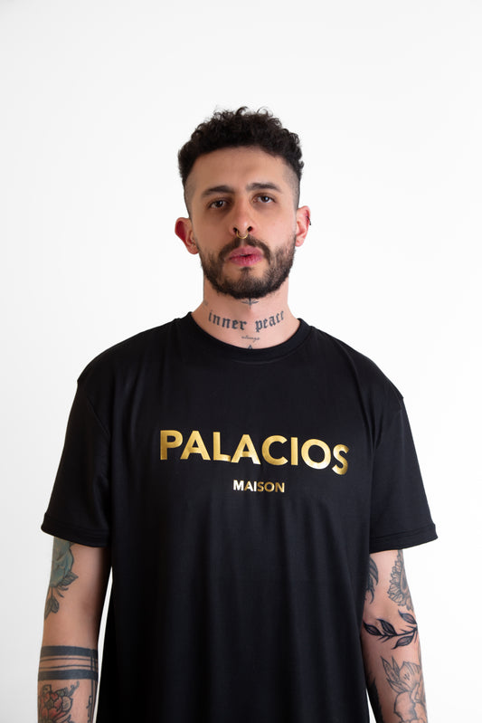 CAMISETA ESTAMPADA LOGO PALACIOS DORADO