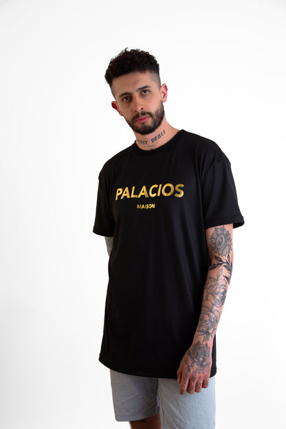 CAMISETA ESTAMPADA LOGO PALACIOS DORADO