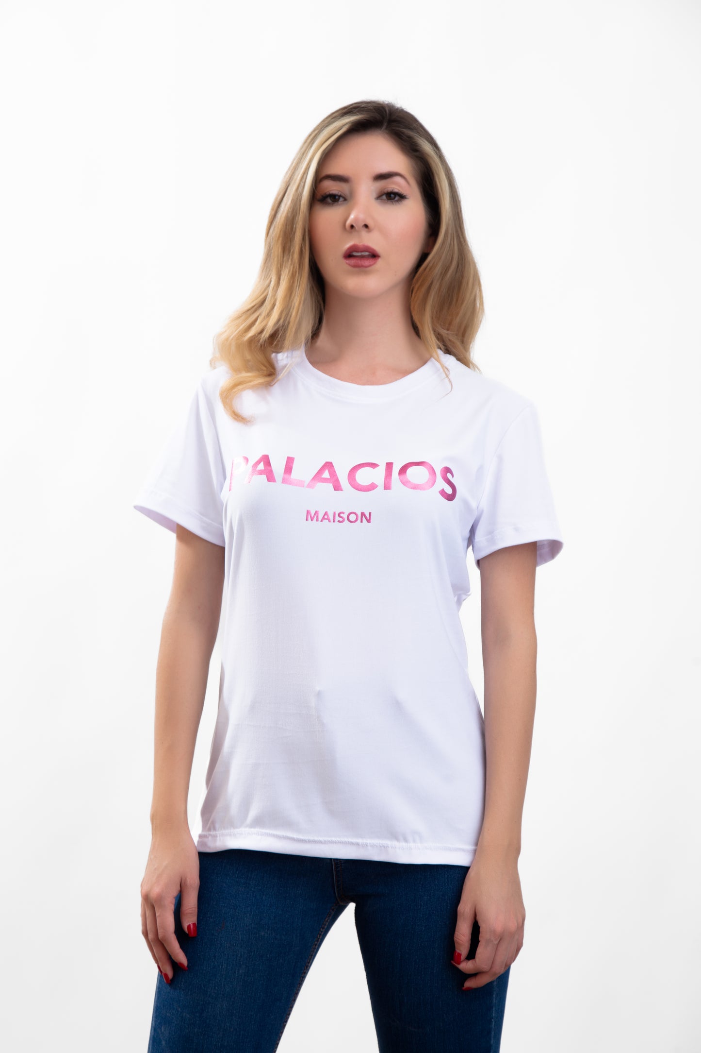 CAMISETA PALACIOS CON ESTAMPADO ROSA