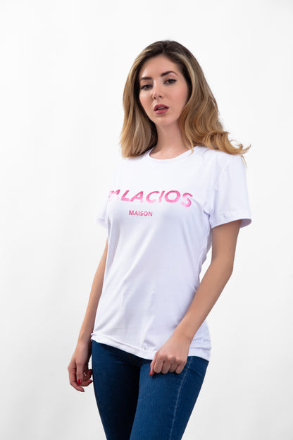 CAMISETA PALACIOS CON ESTAMPADO ROSA