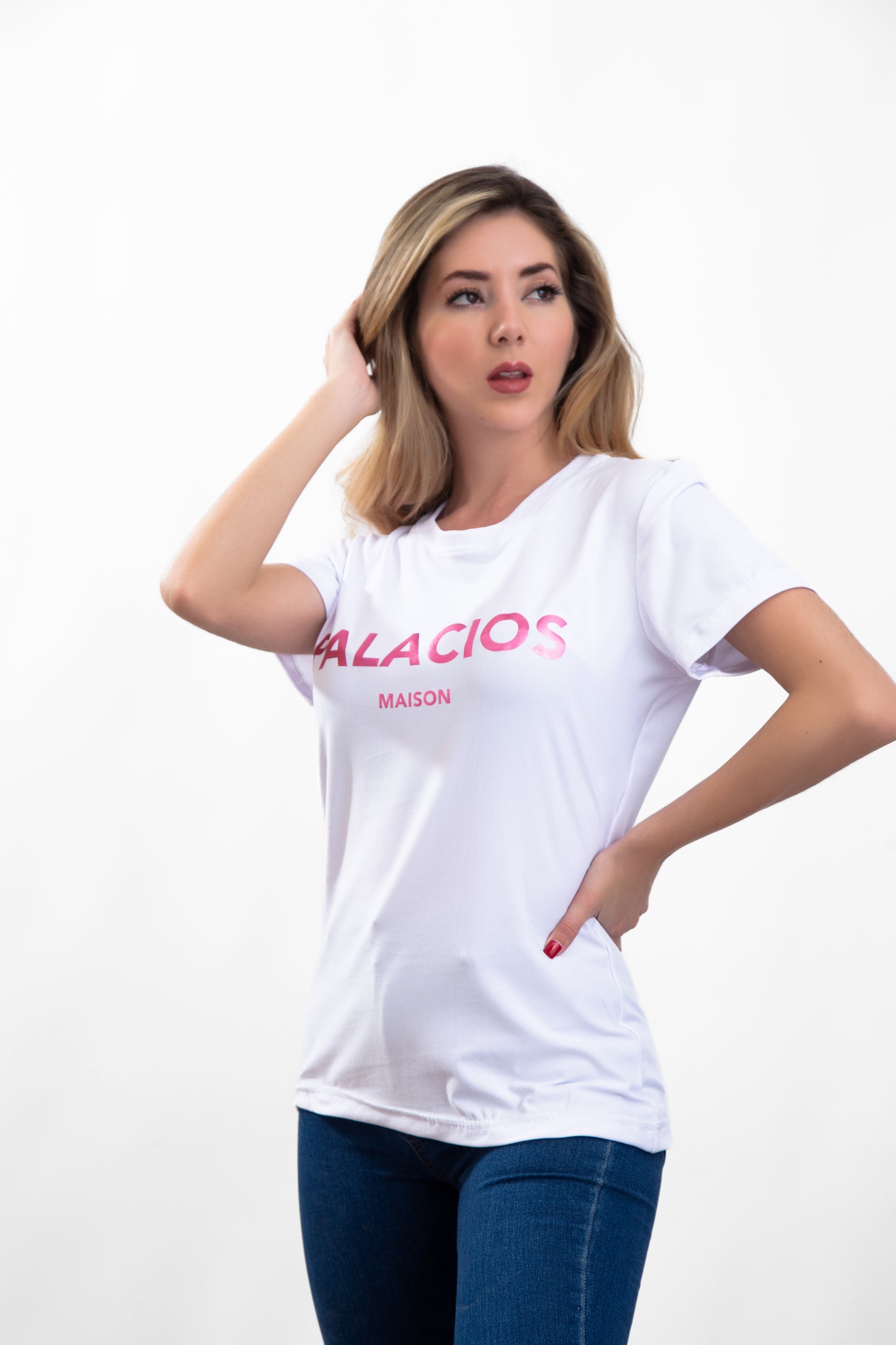 CAMISETA PALACIOS CON ESTAMPADO ROSA