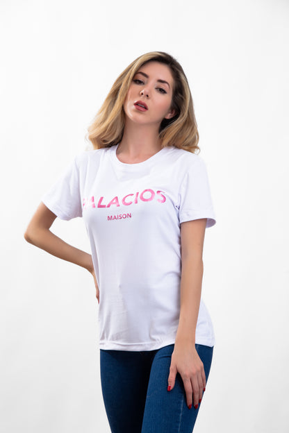 CAMISETA PALACIOS CON ESTAMPADO ROSA