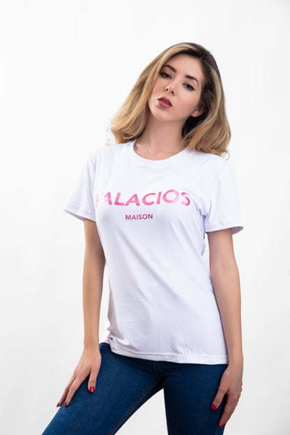 CAMISETA PALACIOS CON ESTAMPADO ROSA