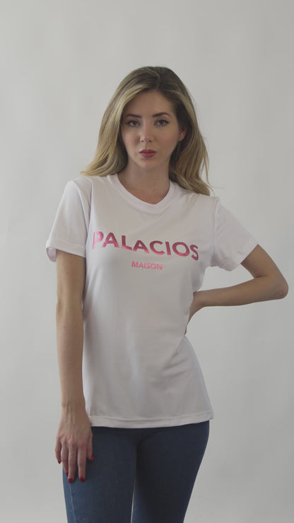 CAMISETA PALACIOS CON ESTAMPADO ROSA